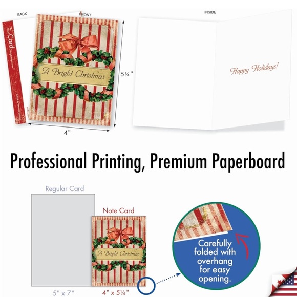 The Best Card Company 10 Retro Christmas Greeting Cards with Envelopes - Picture 6 of 8